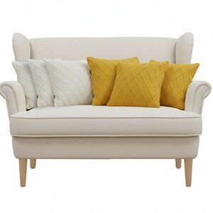 SOGA 6PC Cream & Sunshine Yellow Cable & Diamond Knit Pillowcase Set – 45cm